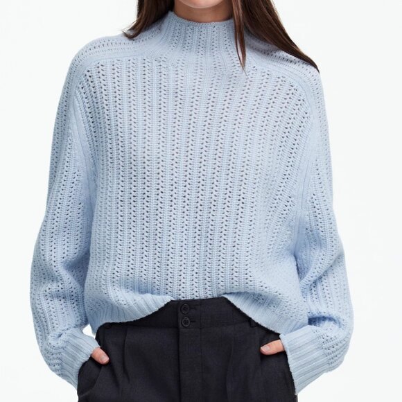 Madewell Sweaters - Madewell Pointelle-Stitch Mockneck Sweater Size Large